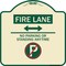 Signmission Fire Lane No Parking or Standing Anytime Heavy-Gauge Aluminum Sign, 18" x 18", TG-1818-24009 A-DES-TG-1818-24009 - alternate 1